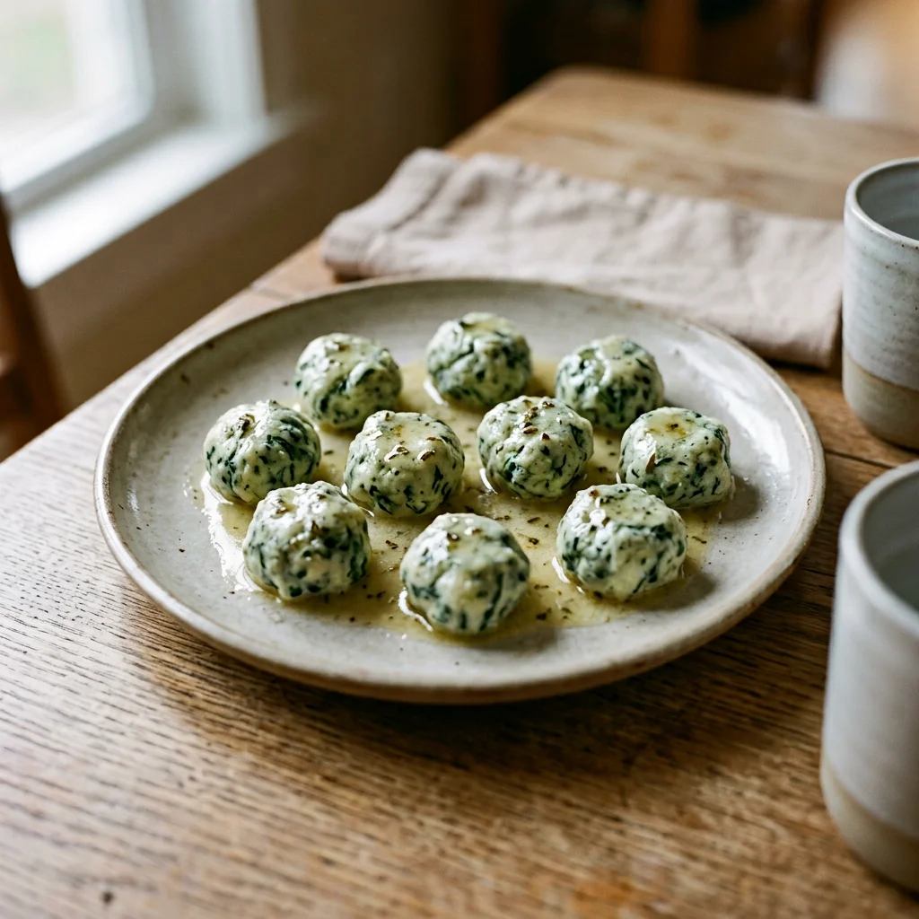 Spinach Ricotta Gnudi Sage Butter