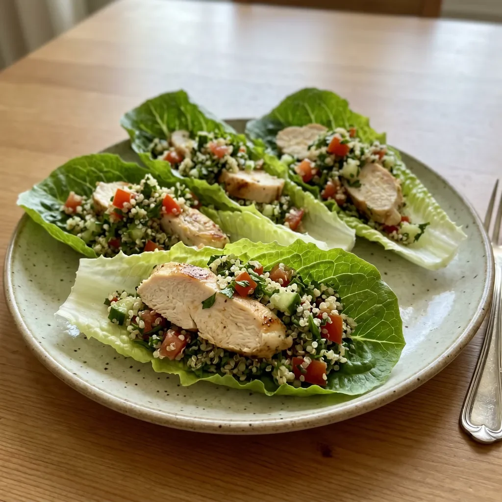 Grilled Chicken Quinoa Tabbouleh Lettuce Cups
