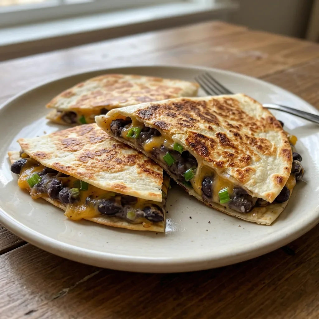 Cheesy bean quesadilla