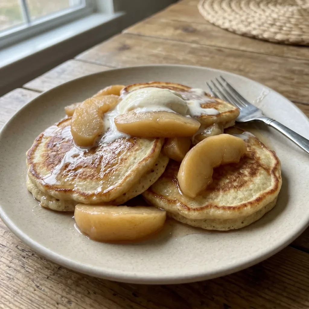 Tea-Poached Apple Pancake Sundae