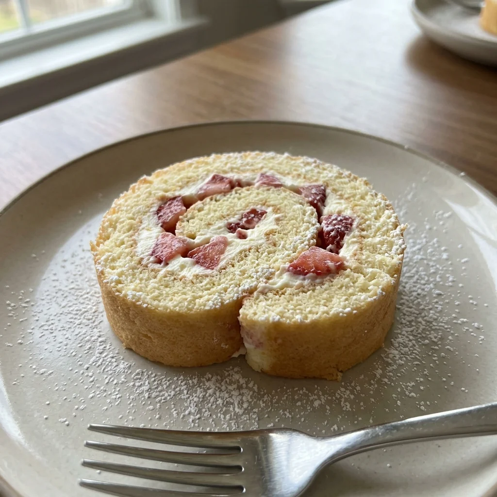 Strawberry Mascarpone Sponge Roll