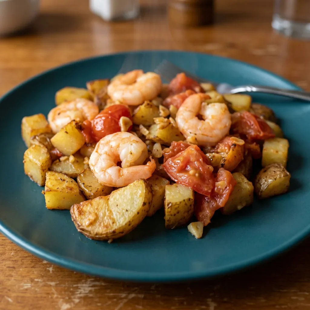 Shrimp Potato Tomato Skillet