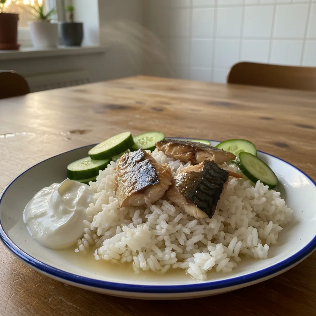 Mackerel Rice Cucumber Bowl