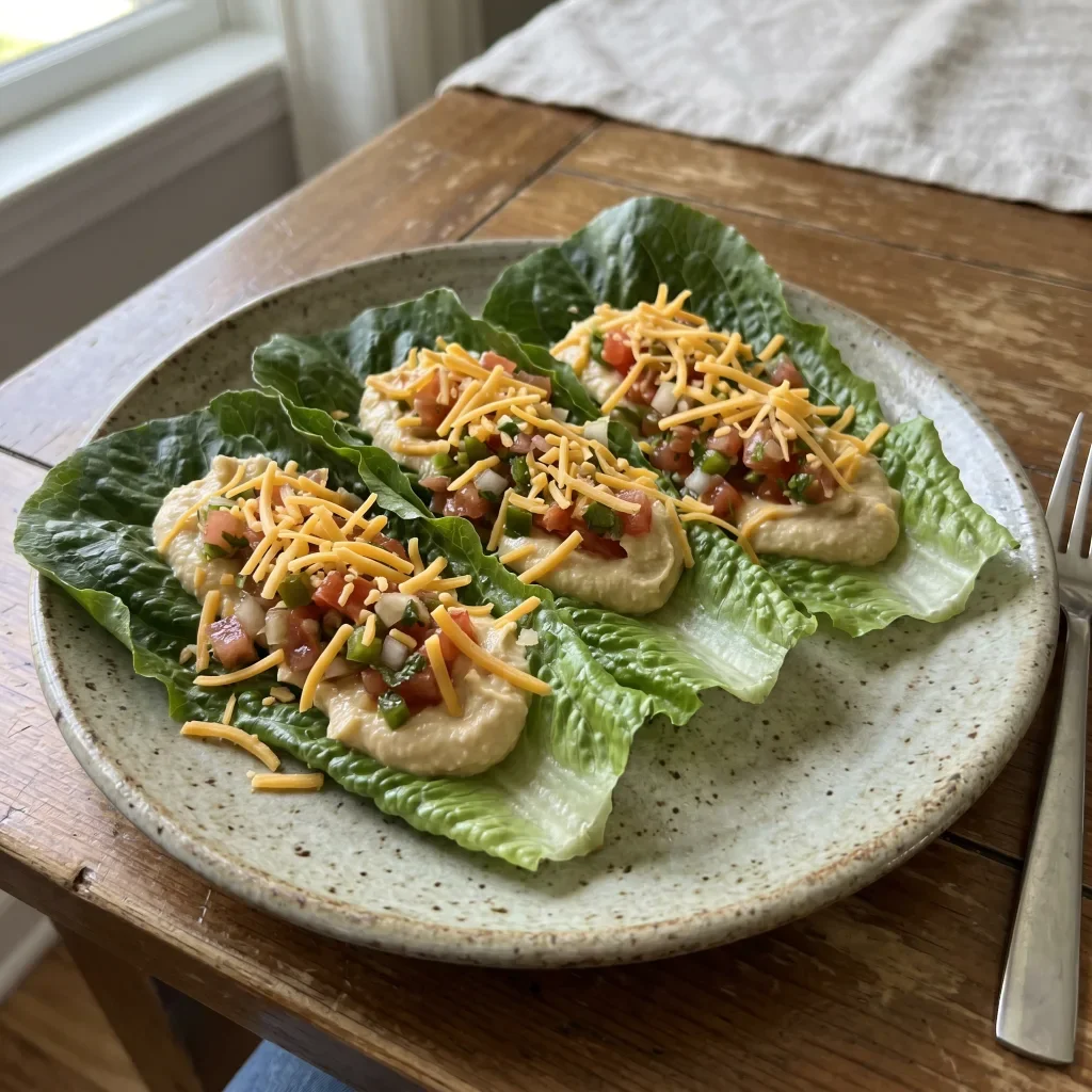 Hummus Salsa Lettuce Cups