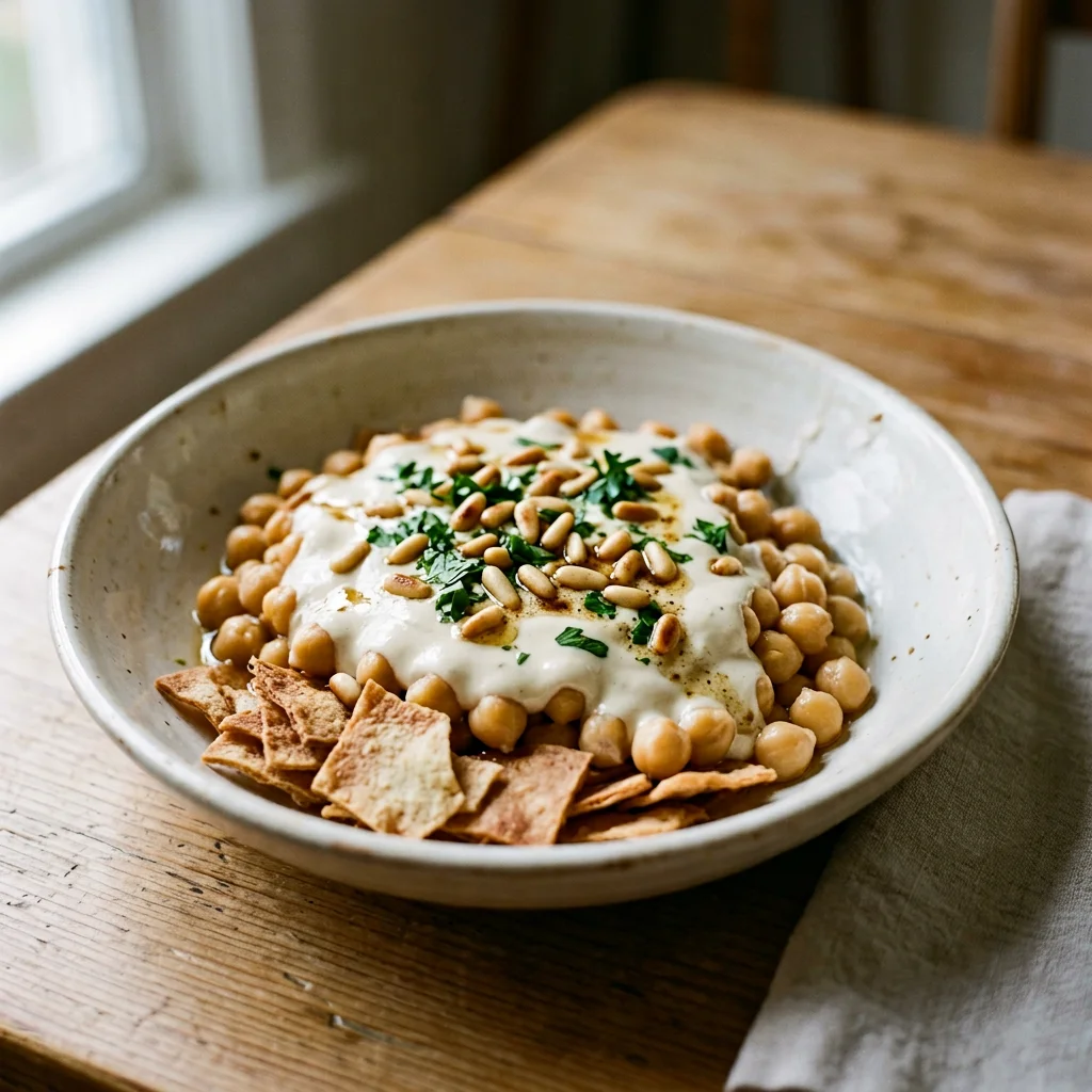 Single Crisp Pita Chickpea Fatteh