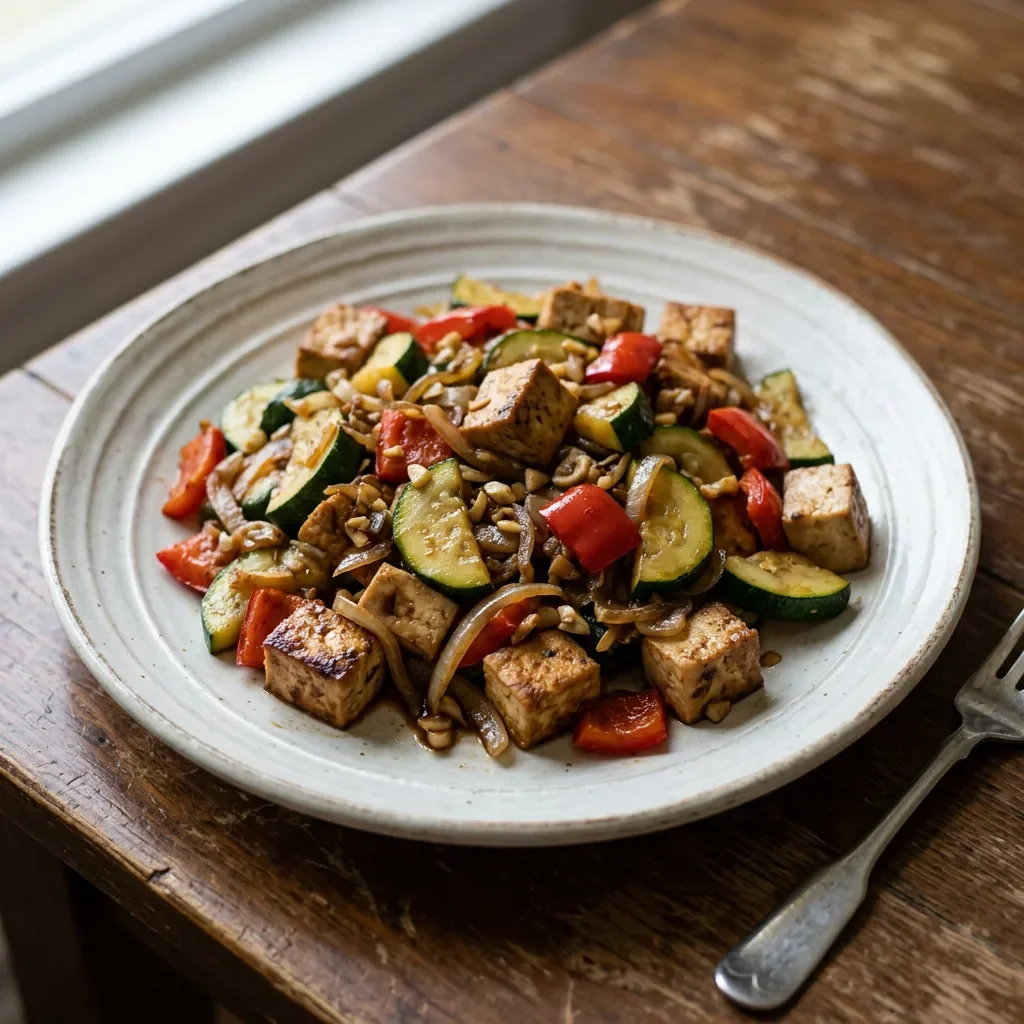Tofu zucchini skillet