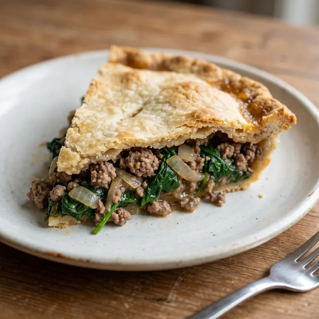Ground beef spinach skillet pie