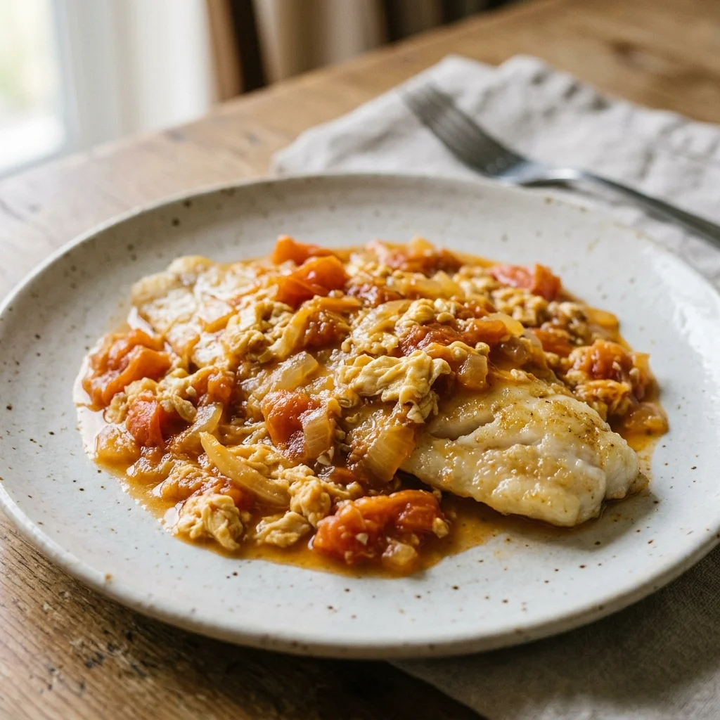 Sarciado Fish with Tomato and Egg
