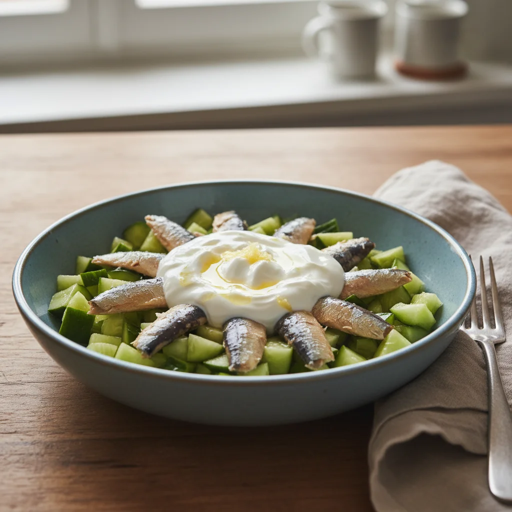Sardine Lemon Yogurt Cucumber Bowl