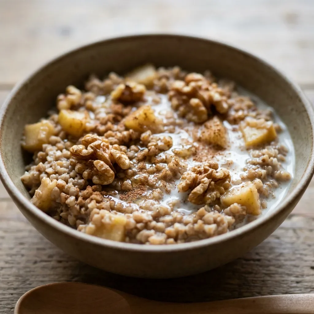 Apple Walnut Buckwheat Breakfast Bowl
