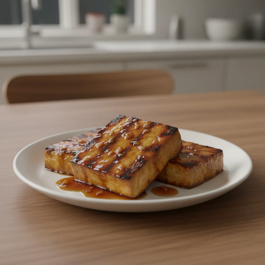 Grilled Tofu Steaks with Soy Garlic Glaze