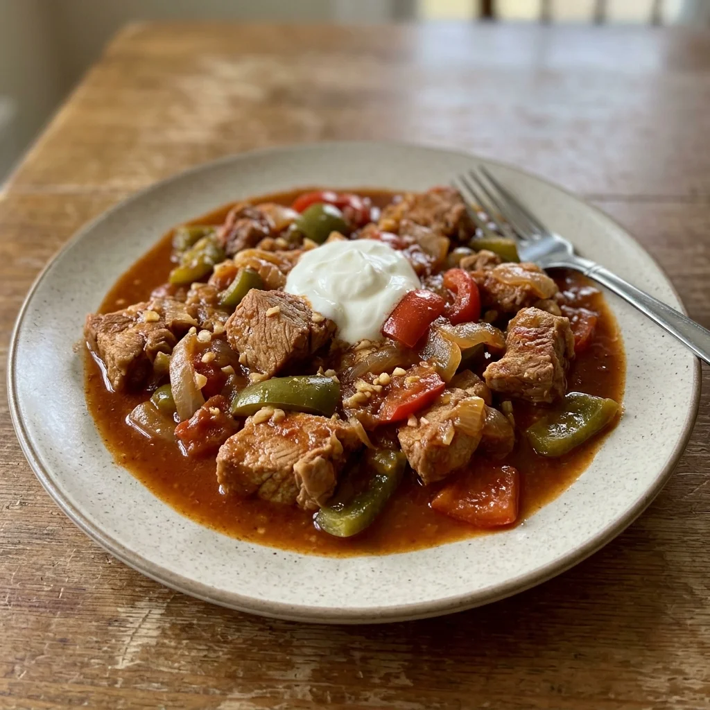 Pork Bell Pepper Tomato Paprikash