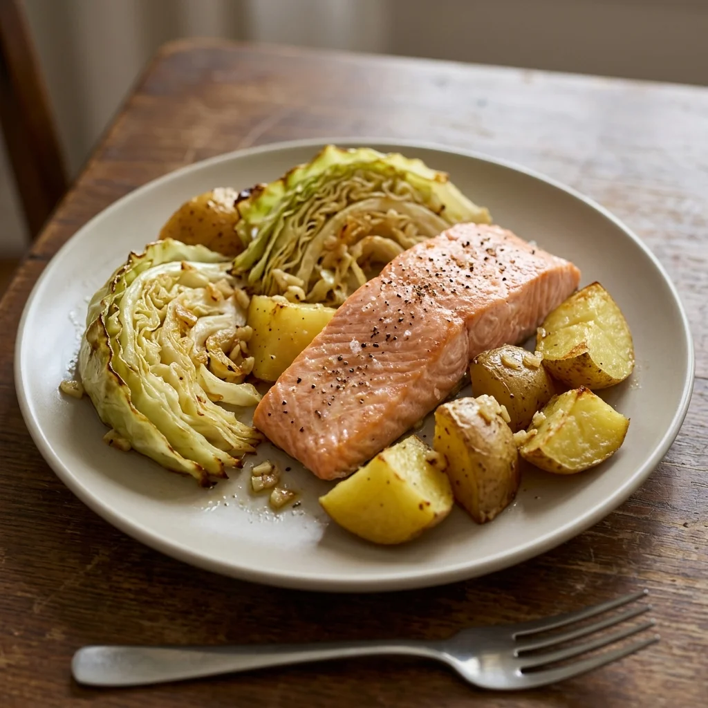 Salmon Cabbage Potato Tray Dinner