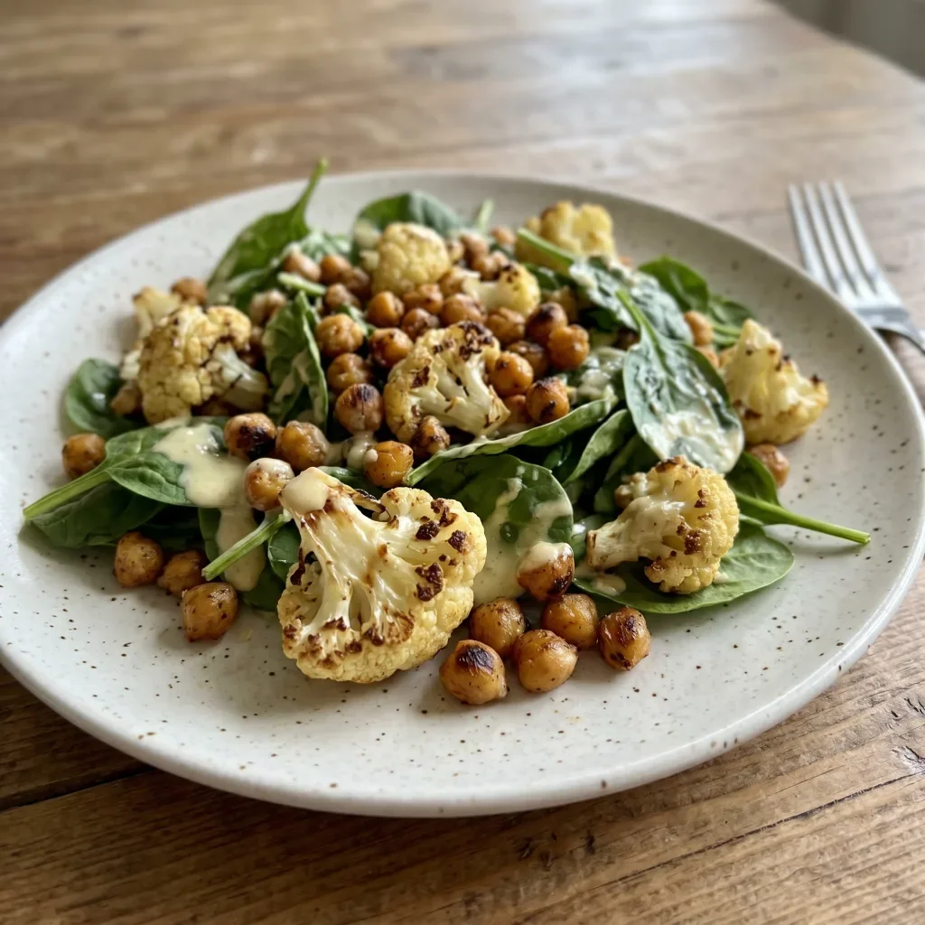 Roasted Cauliflower Chickpea Salad