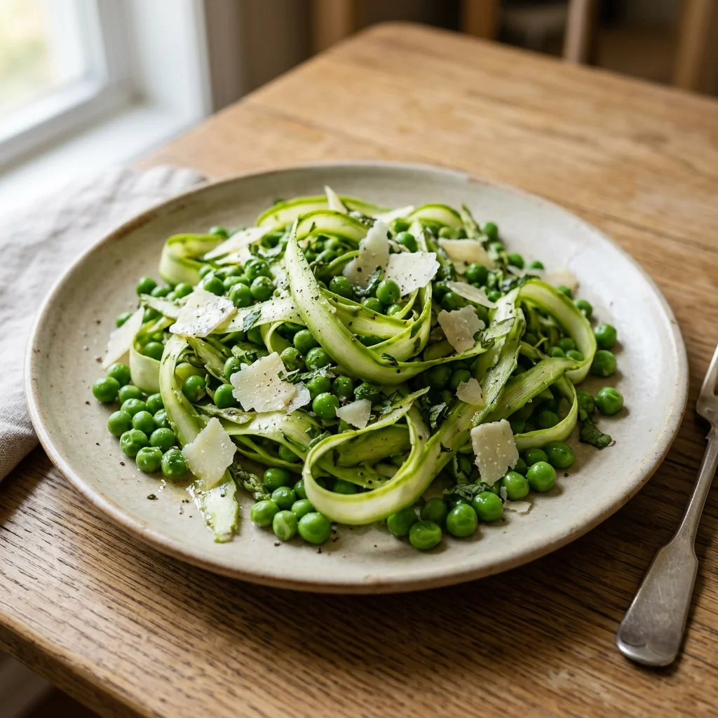 Shaved Asparagus Pea Parmesan Salad