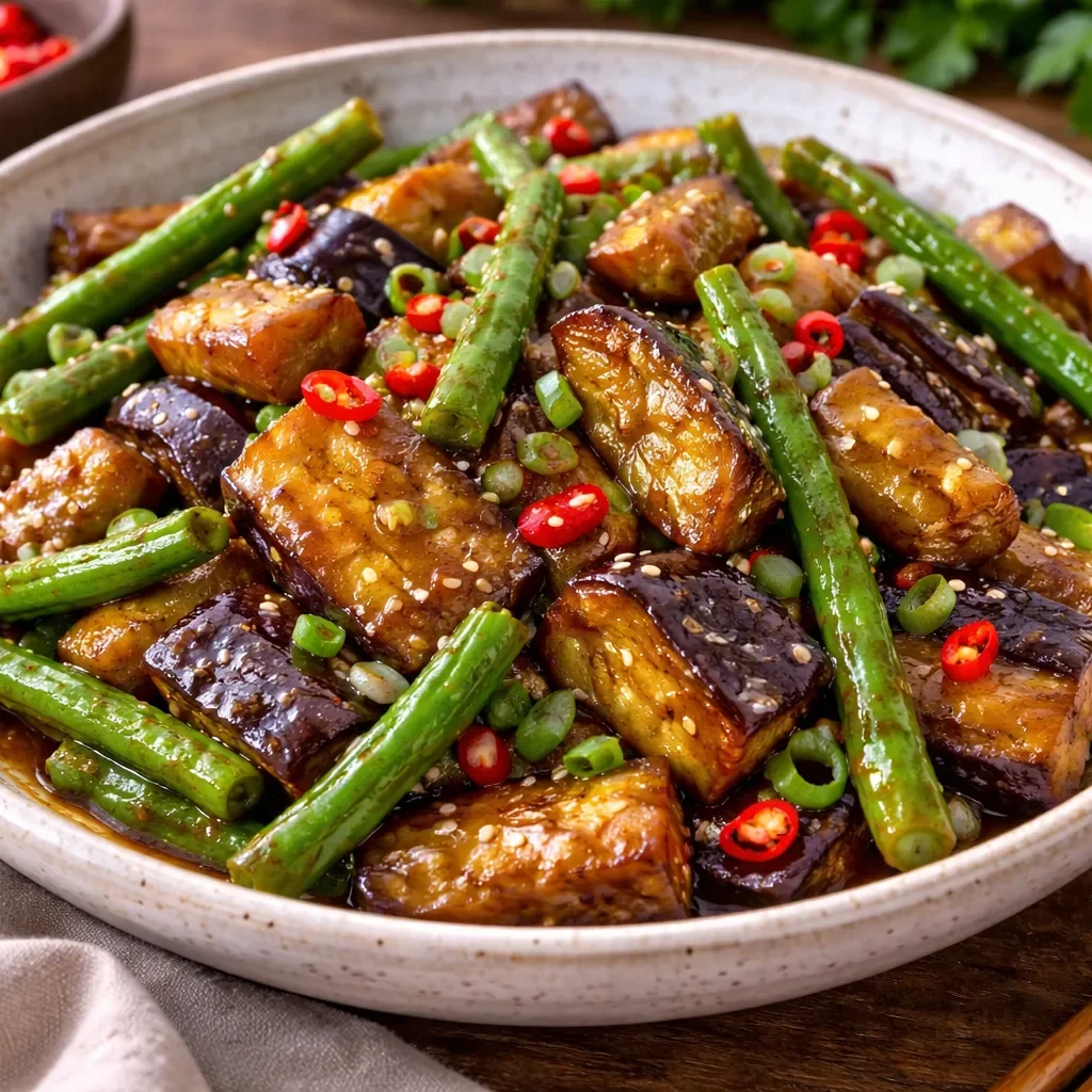 Chinese-Style Eggplant with Green Beans