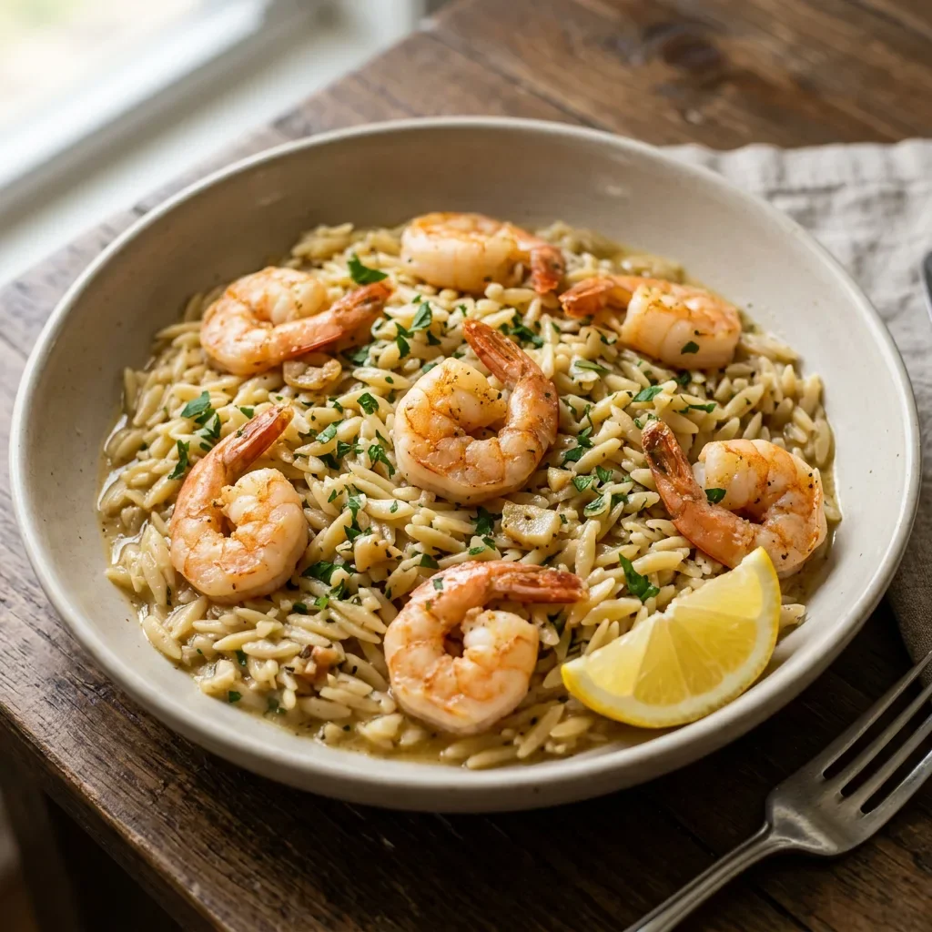 Garlic Butter Shrimp Orzo