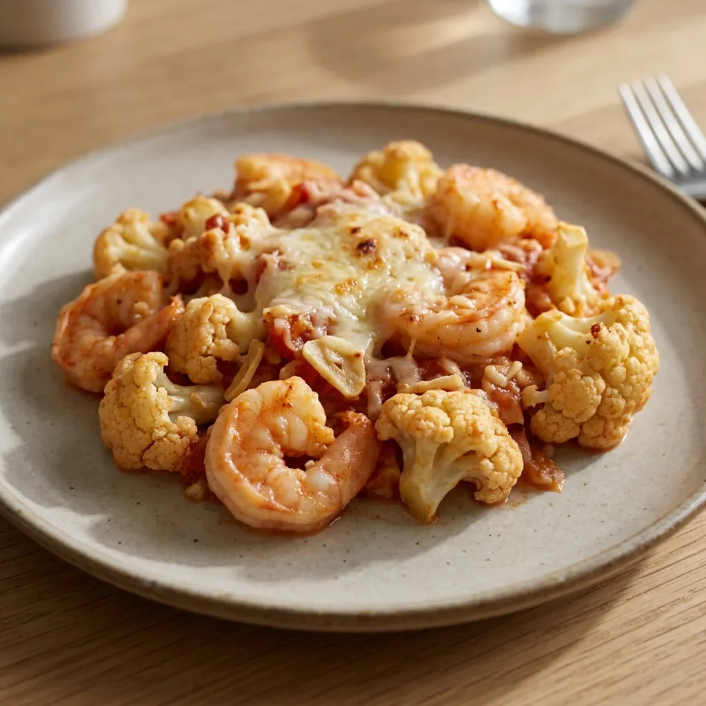 Shrimp Cauliflower Tomato Bake