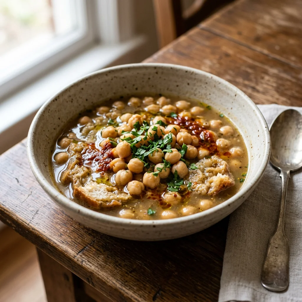 Lablabi Chickpea and Bread Soup