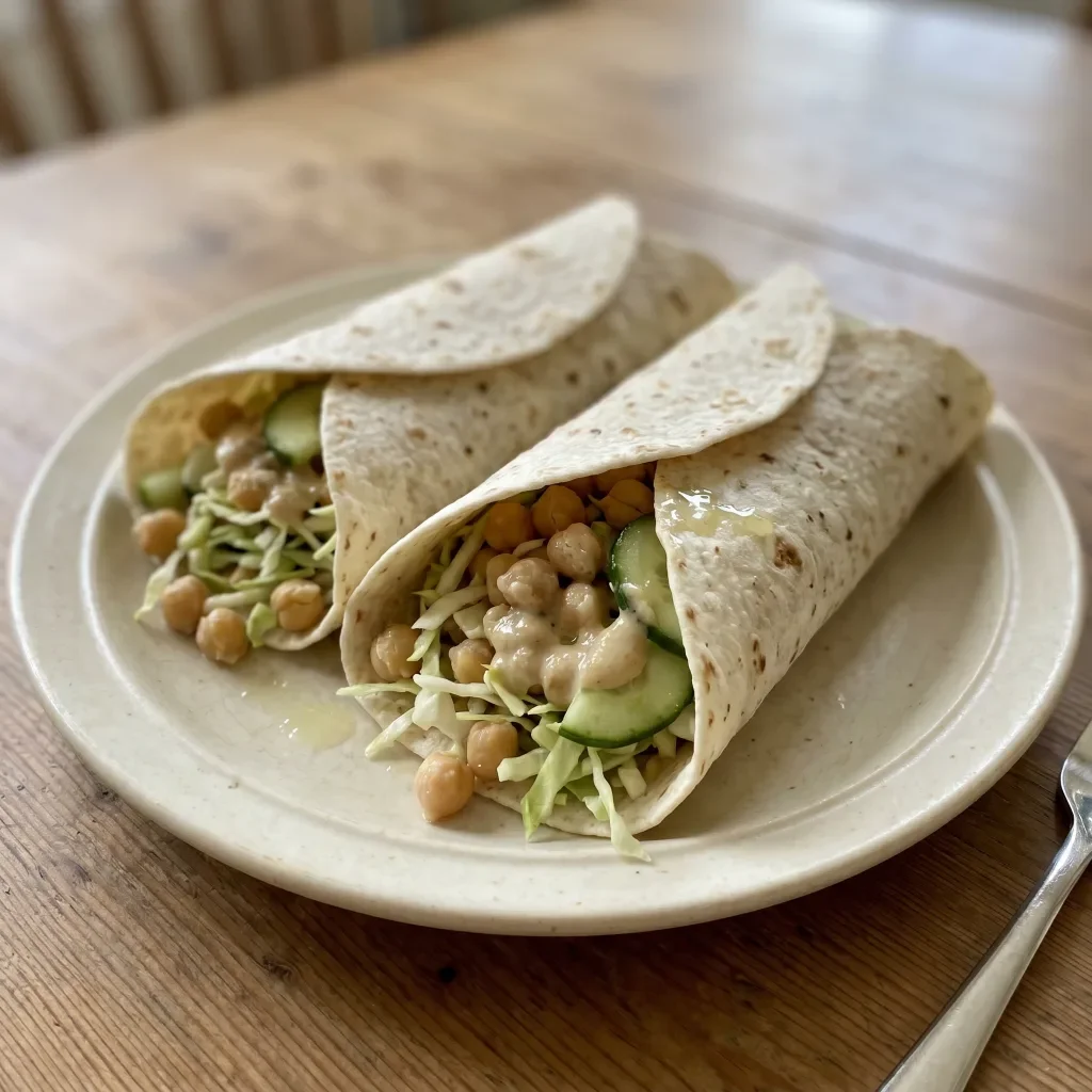 Chickpea Tahini Cabbage Wraps