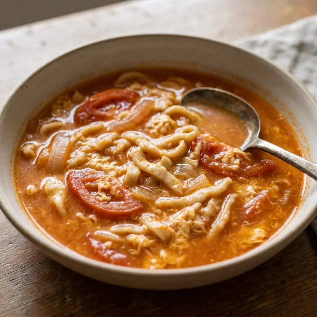 Tomato Bell Pepper Flour Drop Soup