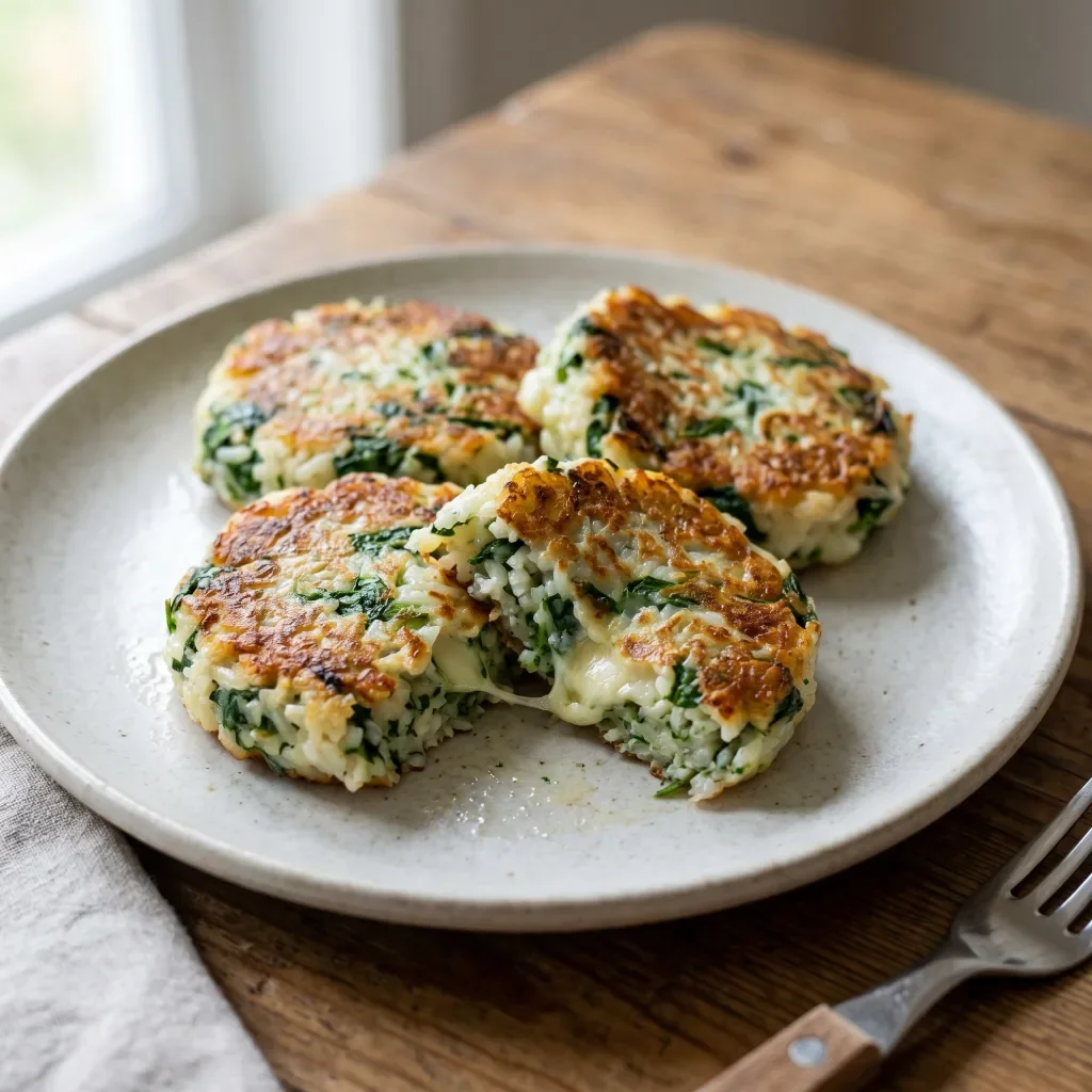 Spinach mozzarella rice cakes