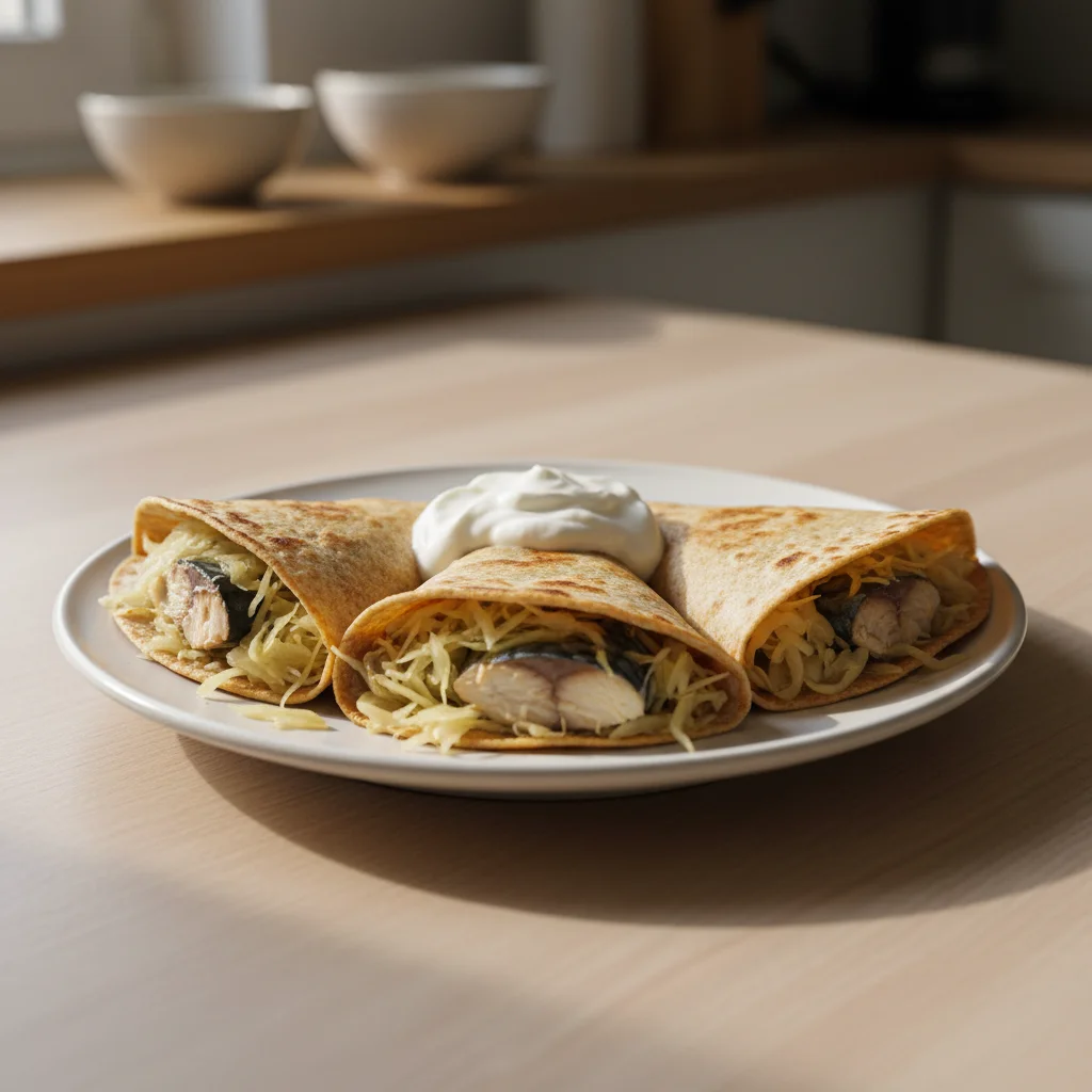 Mackerel Sauerkraut Tortilla Pockets
