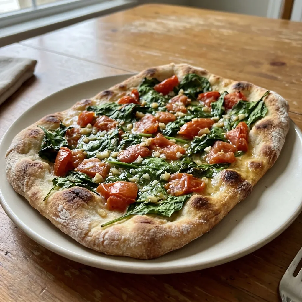 Tomato Spinach Butter Flatbread