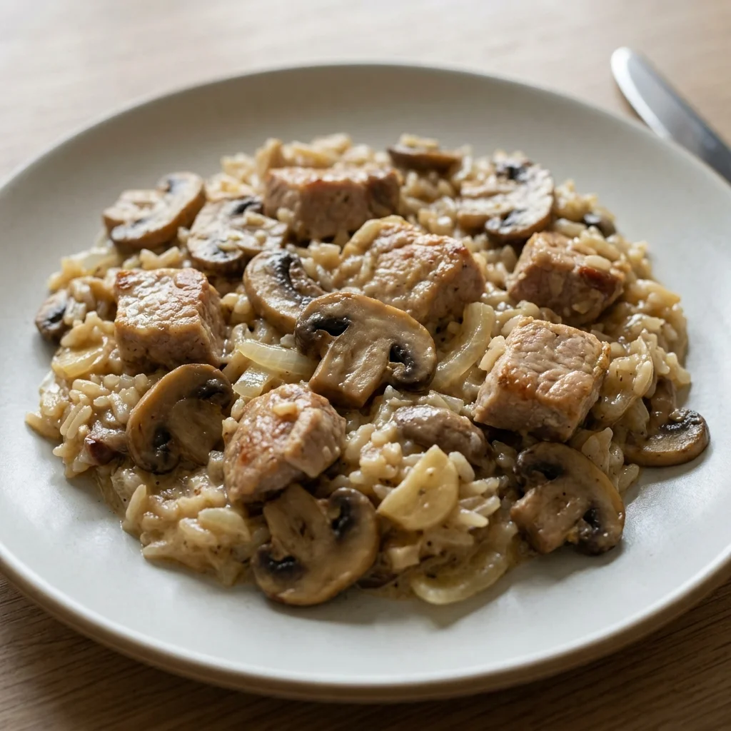 Pork Mushroom Rice Casserole