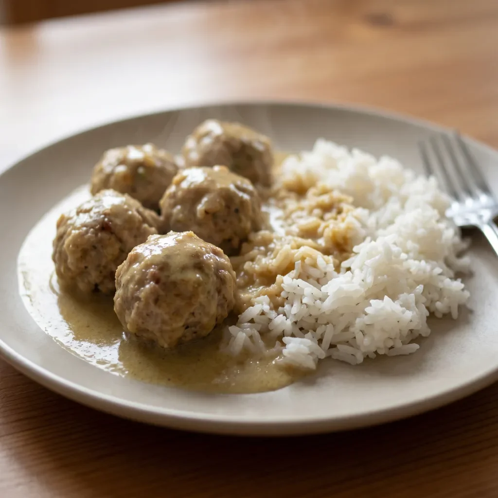 Turkey Curry Meatballs with Jasmine Rice