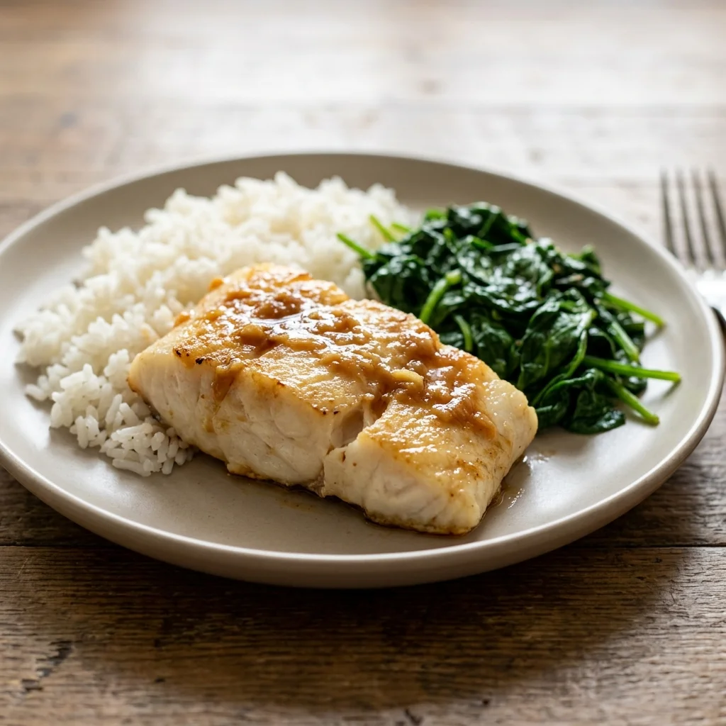 Miso Honey White Fish Rice Plate