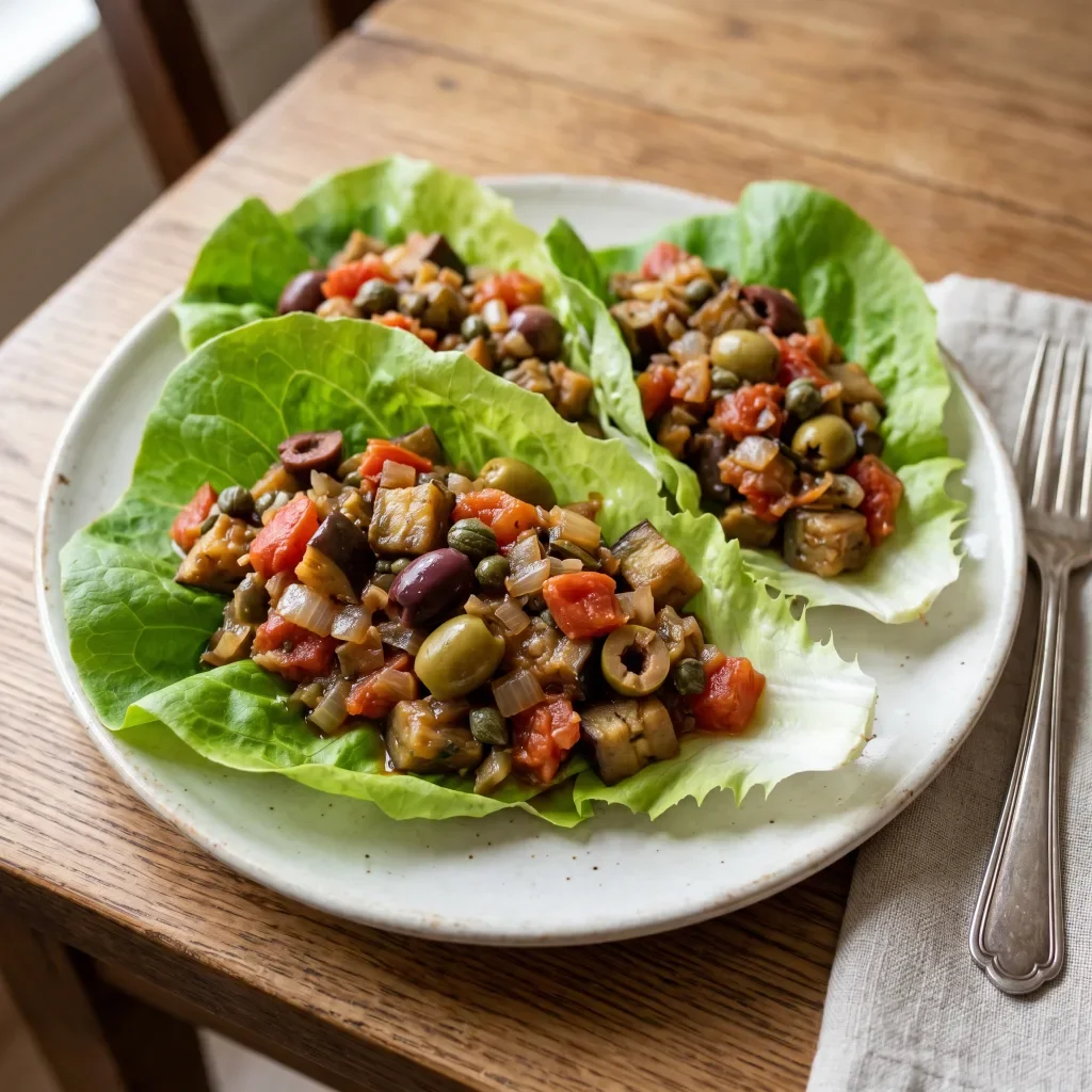 Eggplant Caponata Lettuce Boats