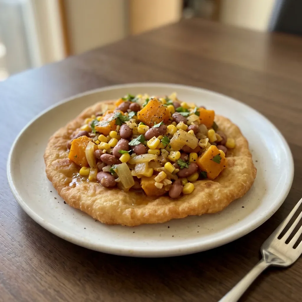 Bannock Tacos with Three Sisters Filling