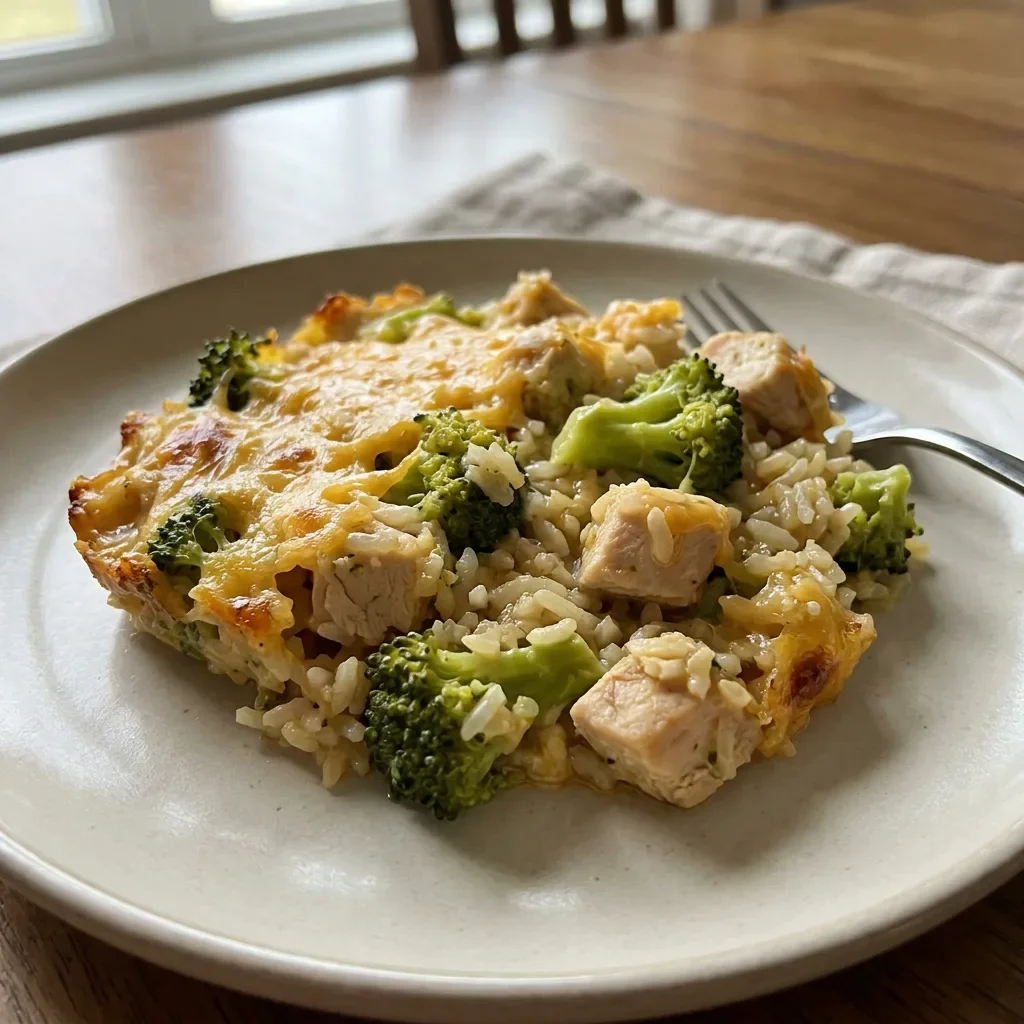 Chicken broccoli rice bake