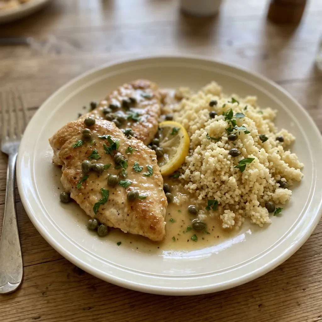 Turkey Piccata with Buttered Couscous