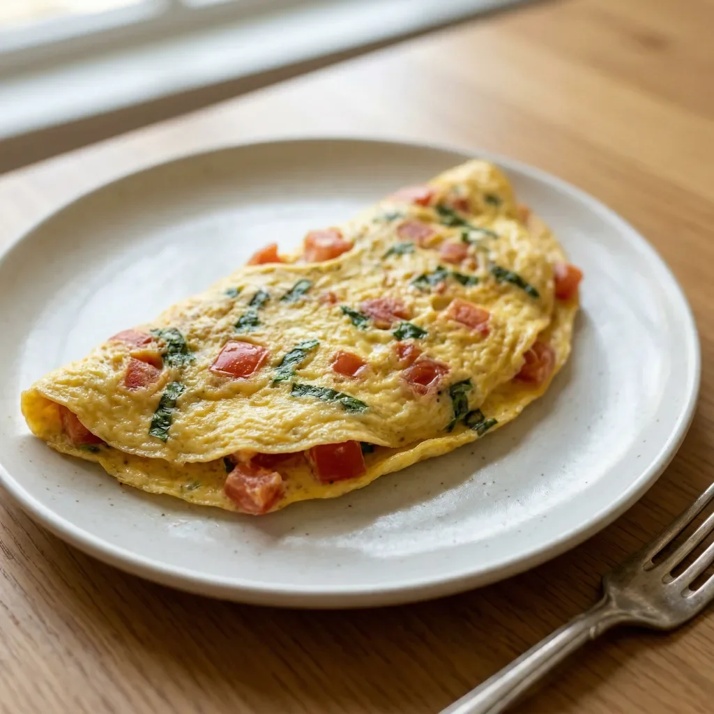 Tomato basil omelet