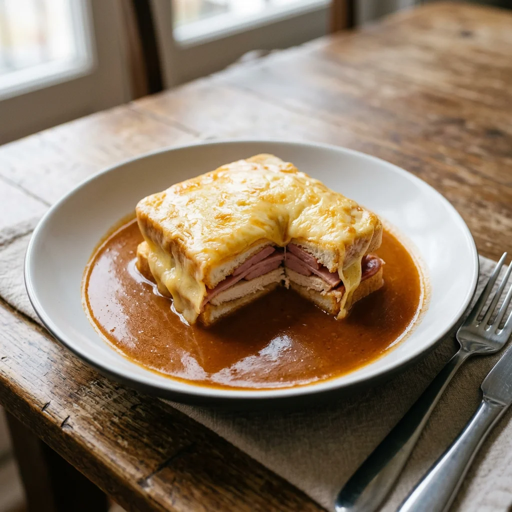 Single Chicken Francesinha with Beer Sauce