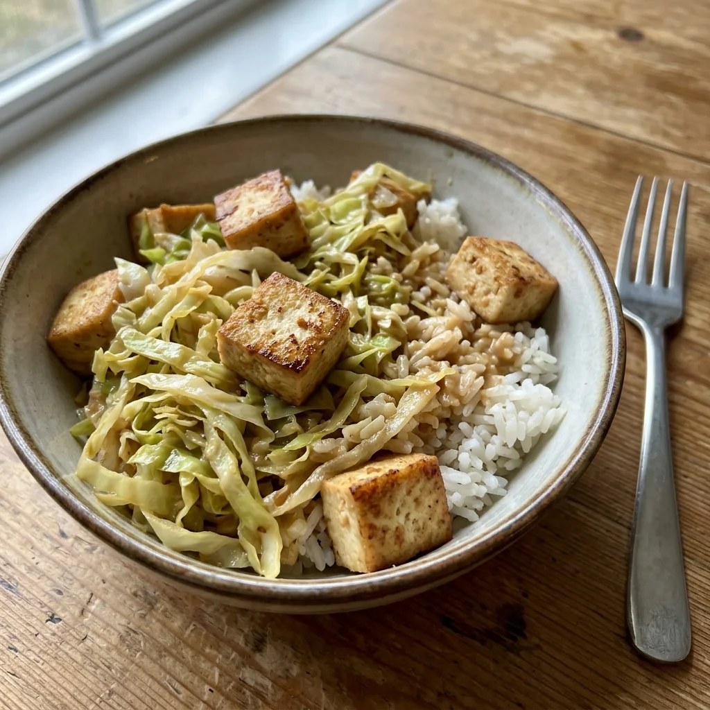 Peanut Lime Tofu Cabbage Bowl