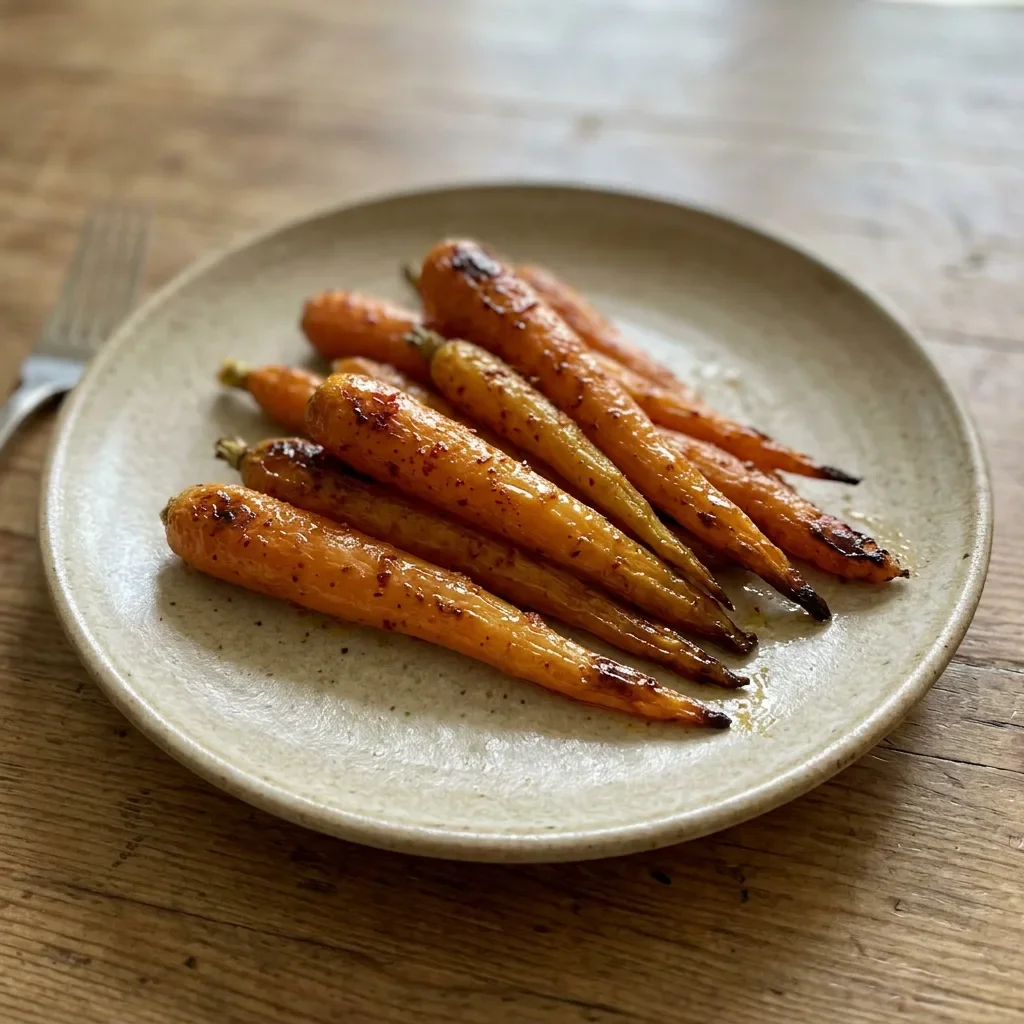 Spicy maple roasted carrots