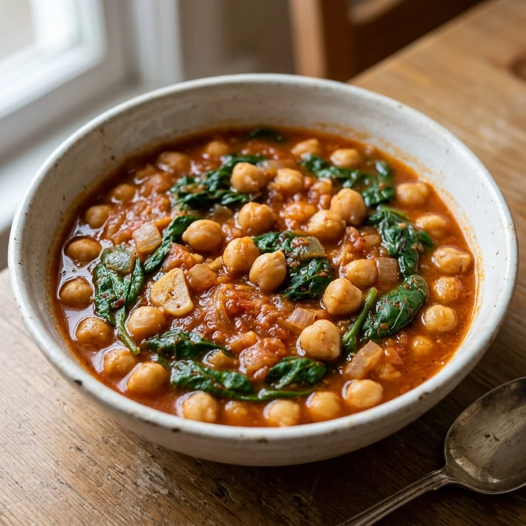 Spanish Chickpea Spinach Stew