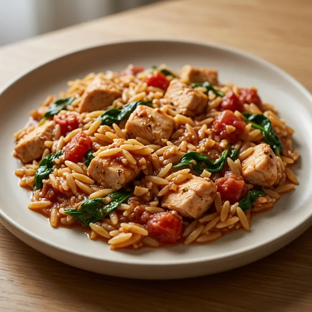 Chicken Tomato Orzo Skillet