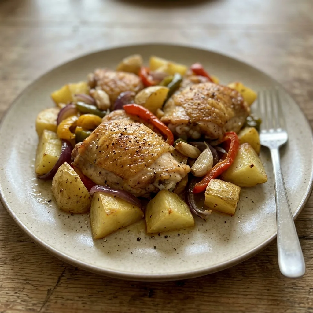 Chicken Bell Pepper Potato Tray Bake