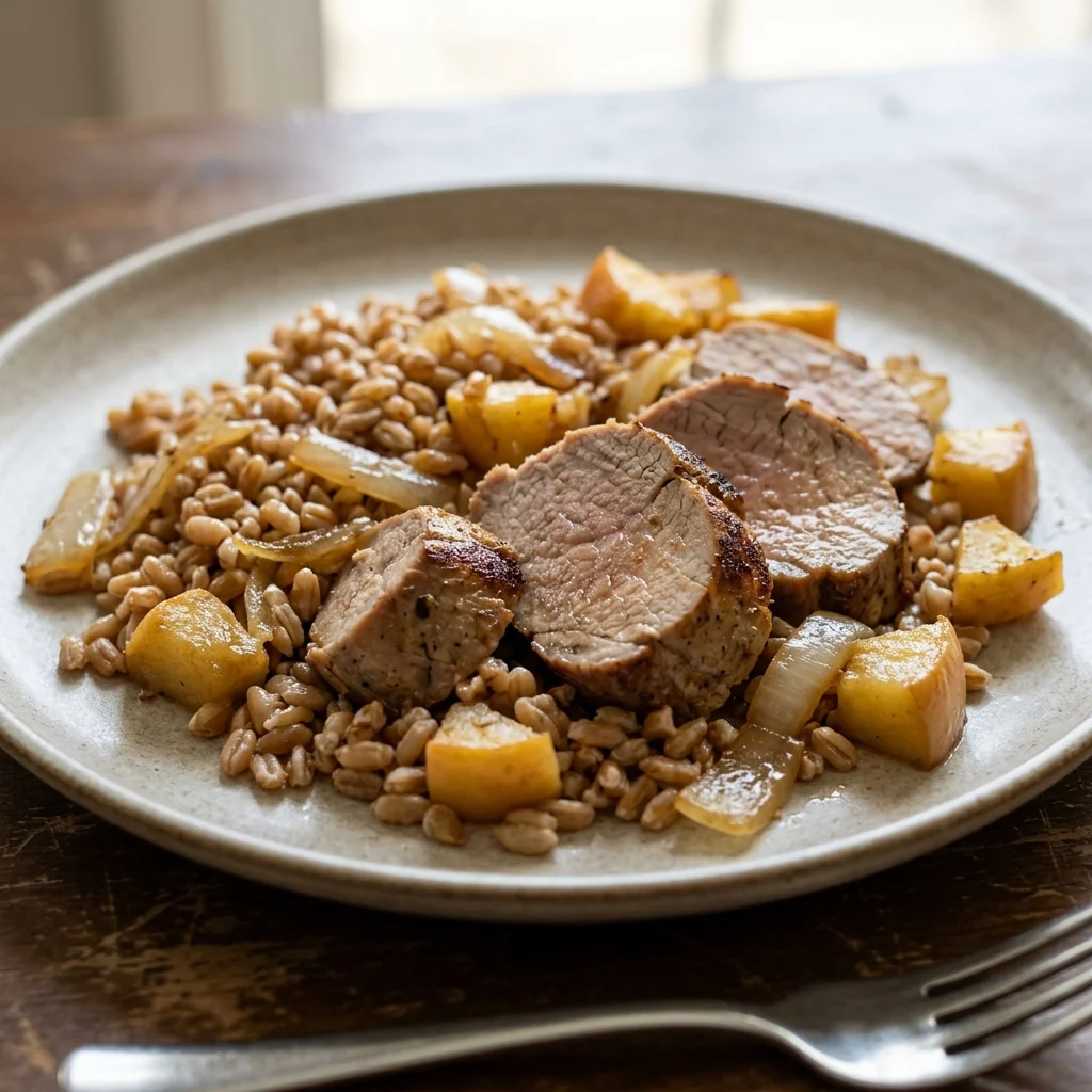 Pork Tenderloin Apple Farro Pan