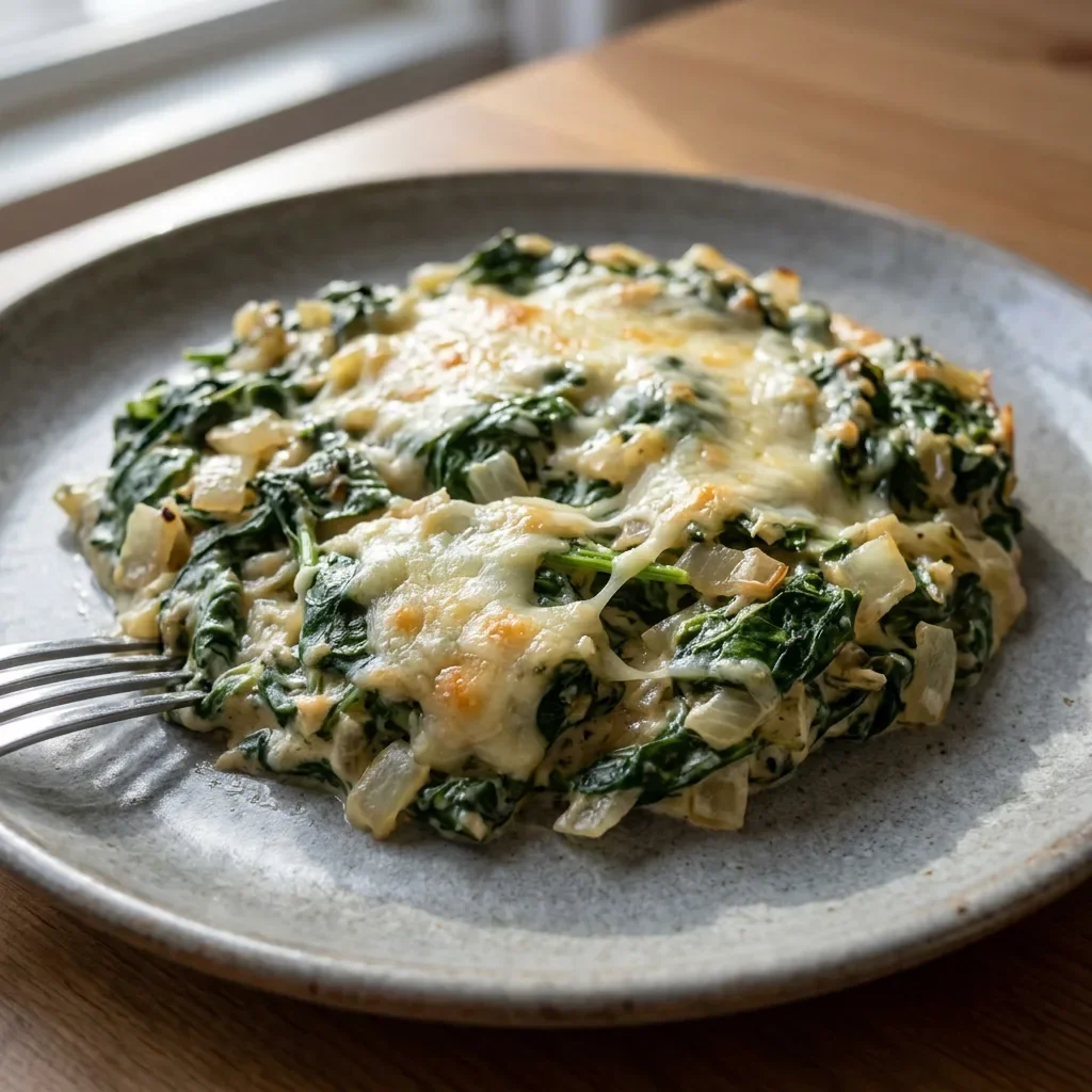 Sour Cream Spinach Mozzarella Bake