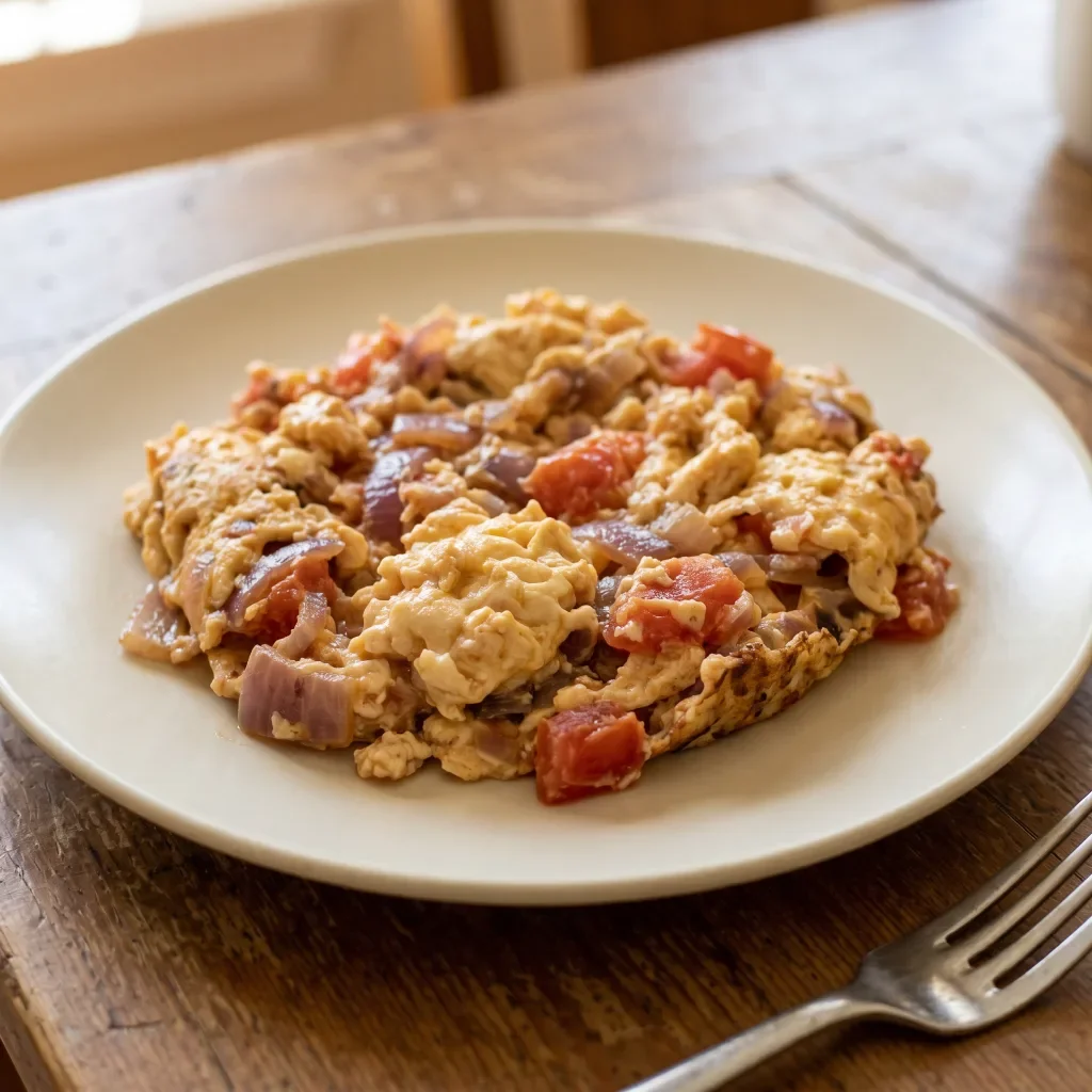 Tomato Onion Scramble