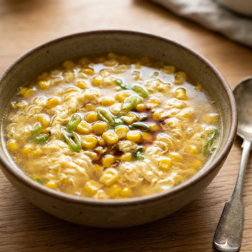 Chinese Corn Egg Drop Soup Bowl