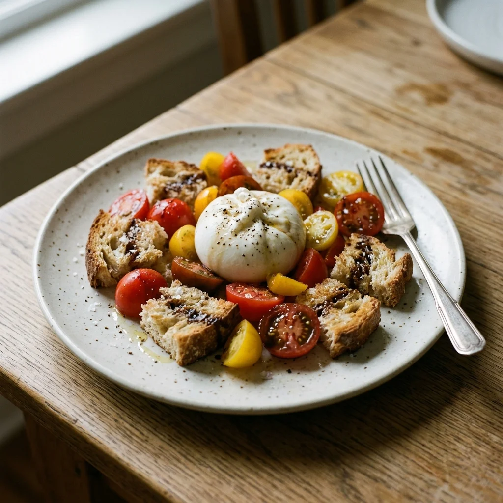 Tomato Bread Burrata Salad