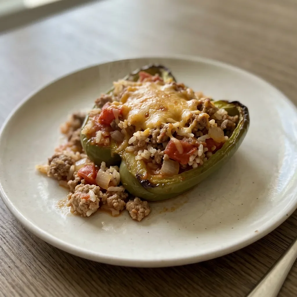 Ground Turkey Stuffed Pepper Rice Bake
