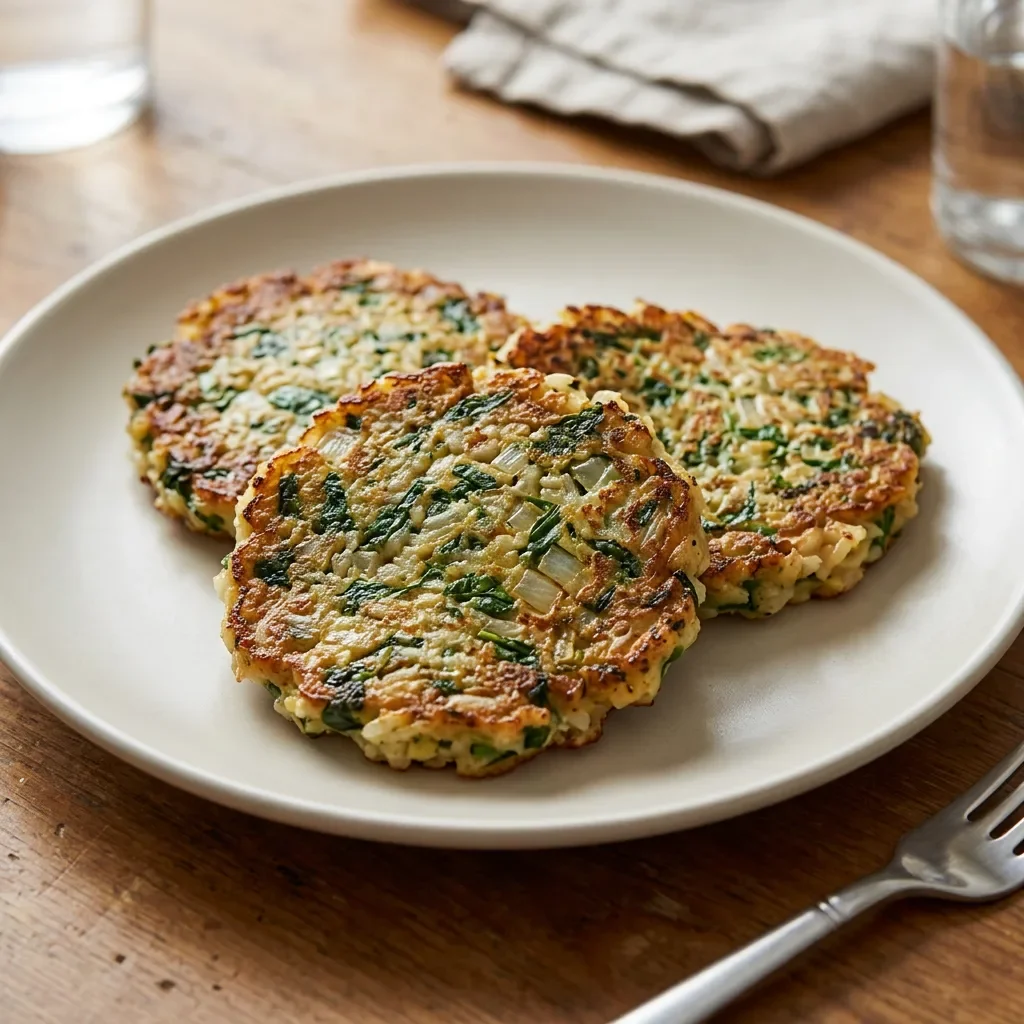 Spinach Egg Rice Pancakes