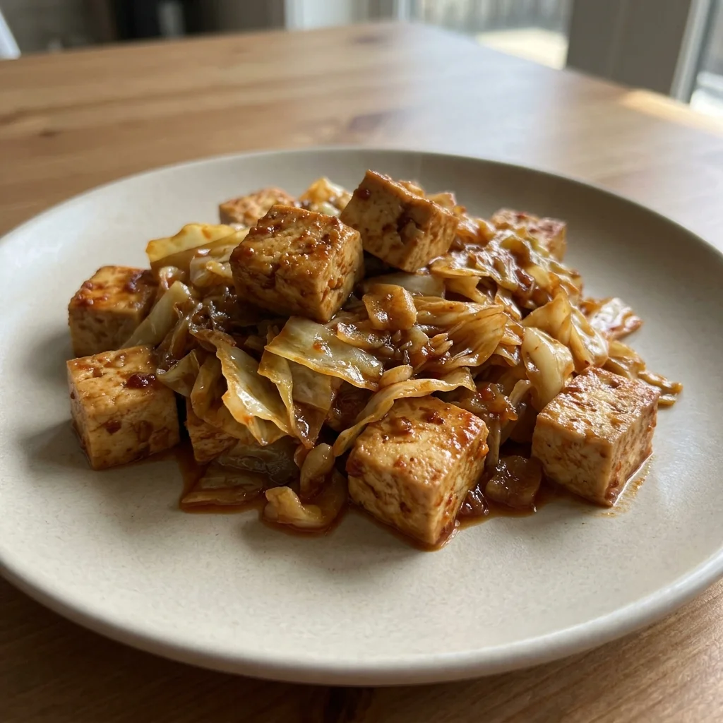 Tofu Gochujang Cabbage Braise